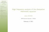 High frequency analysis of the dissipative Helmholtz equation€¦ · High frequency analysis of the dissipative Helmholtz equation Julien ROYER Introduction Helmholtz equation with