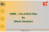 CMMI- The Agile way · CMMI Ver 1.1 1 CMMI - The AGILE Way By Hitesh Sanghavi. CUNIX ... CMMI Ver 1.1 3 ... (SW-CMMI, document-based, strong process)