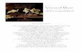 Voices of Music - Bach CantatasPandore-CD].pdf · Voices of Music An Evening with Bach An Evening with ... Louise Carslake, baroque flute 5. Giga (BWV 1004) Dan Laurin, recorder 6.