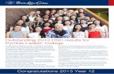 Outstanding 2013 HSC results for Pymble Ladies’ College · Outstanding 2013 HSC results for Pymble Ladies’ College ... Overview of 2013 HSC In 2013, ... Biology, Business Studies,