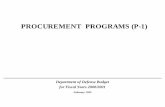 PROCUREMENT PROGRAMS (P-1)comptroller.defense.gov/Portals/45/Documents/defbudget/Docs/fy200… · The Procurement Programs (P-1) is derived from and consistent with the Budget Review