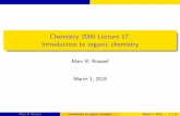 Chemistry 2000 Lecture 17: Introduction to organic chemistrypeople.uleth.ca/~roussel/C2000/slides/17intro_organic.pdf · Organic chemistry The chemistry of carbon Carbon almost universally