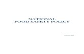 NATIONAL FOOD SAFETY POLICY - moa.gov.jm · NAHFSCC National Agricultural Health and Food ... framework governing Jamaica’s food safety system, the National Quality Policy ... initiatives