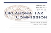 Annual Report of the Oklahoma Tax Commission Report of the Oklahoma Tax Commission ... • Vehicle Inventory Stamps 51,753.13 Motor Fuel Taxes $ 444,068,747.69 • Gasoline Tax $ 298,168,227.27