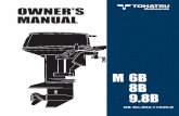 OWNER’S MANUAL - Tohatsu€¦ ·  · 2015-02-20This manual should be read in its entirety and the inspection and maintenance ... GENERAL SAFETY INFORMATION ... Outboard motor mounting