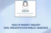HEALTH MARKET INQUIRY ORAL … · HEALTH MARKET INQUIRY ORAL PRESENTATION: ... Total benefits: ... Enticement of members of the public to practices by using items