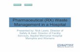 Pharmaceutical (RX) Waste Management in a Hospital · Pharmaceutical (RX) Waste Management in a Hospital Presented by: Nick Lewis, Director of ... RX Wasas e a age e o o og ate Management