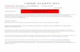 CRIME ALERTS 2013 - Home | Towson University ALERTS 2013 CRIME ... Crime Alerts are posted to notify Towson University community members of situations that could affect their safety,
