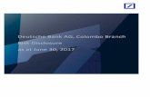 Deutsche Bank AG, Colombo Branch Risk Disclosure … branch of Deutsche Bank A.G. (“DBAG”) the main banking subsidiary of the Deutsche Bank Group of Germany (“DB Group”) located