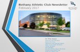 Bethany Athletic Club Newsletterbethanyathleticclub.com/wp-content/uploads/2017/02/...Bethany Athletic Club Newsletter February 2017 In This Issue Welcome New Members New to the Crew