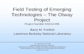 Field Testing of Emerging Technologies – The Otway … Library/Events/2016/fy16 cs...Field Testing of Emerging Technologies – The Otway Project Project Number ESD14-095 Barry M.