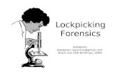 Lockpicking Forensics - Black Hat Briefings€¦ ·  · 2015-05-28Lockpicking Forensics datagram datagram.layerone@gmail.com Black Hat USA Briefings, 2009. Agenda ... Impressioning