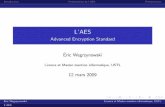 L'AES - Advanced Encryption Standard · IntroductionPr esentation de l’AESPerformances L’AES Advanced Encryption Standard Eric Wegrzynowski Licence et Master mention informatique,