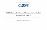 NIOSH Center for Workers’ Compensation Studies … NIOSH Center for Workers’ Compensation Studies Reference List 2/24/14 Below are lists of publications produced as a result of