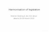 Harmonisation of legislationditjenpp.kemenkumham.go.id/files/doc/432_jan janus.pdfHarmonisation of legislation -What? Harmonisation of legislation: the legal-technical effort bringing