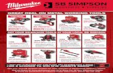 GREAT DEAL ON METAL WORKING TOOLS YOUR MILWAUKEE TOOLS AT YOUR LOCAL SB SIMPSON GREAT DEAL ON METAL WORKING TOOLS M18 REDLITHIUM HIGH DEMAND 9.0 System Starter Kit w/ BONUS M18 FUEL