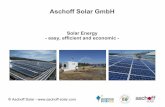 Solar Energy - easy, efficient and economic - Aschoff Solar... · Solar Energy - easy, efficient and economic - ... Solar Power: 12 kWp ... On the occasion of the Solar Pump Systems,