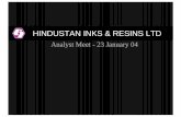 HINDUSTAN INKS & RESINS LTD Silvassa project. Becomes only the third in the world to produce Alkali Blue. Commissions fully integrated single stream seamless plant – the biggest