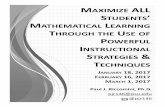 MAXIMIZE ALL STUDENTS MATHEMATICAL LEARNING …njpsa.org/documents/pdf/MathInstructionalStrategies... ·  · 2017-01-19100% Math Proficiency ©PaulJ ... Fractions linked to number