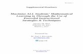 Maximize ALL Students’ Mathematical Learning in Through …njpsa.org/documents/pdf/MathInstructionalStrategies... ·  · 2017-01-19Maximize ALL Students’ Mathematical Learning
