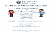 Duplicating Services - Pomona College Services Duplicating Services