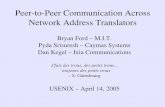 PeertoPeer Communication Across Network Address Translators · PeertoPeer Communication Across Network Address Translators ... The NAT Traversal Problem ... [HIP] , etc. Rendezvous