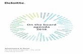 On the board agenda 2018 - Deloitte US | Audit, … the board agenda 2018 Governance in focus On the board agenda – the 2018 reporting season Contents Foreword by William Touche: