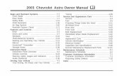 2003 Chevrolet Astro Owner Manual M - gm.ca€¦ · Normal Maintenance Replacement Parts .... 5-101 Maintenance Schedule ... 2003 Chevrolet Astro Owner Manual M. GENERAL MOTORS, GM,