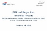SBI Holdings, Inc. Holdings, Inc. Financial Results for the Nine-month Period Ended December 31, 2017 (Fiscal Year Ending March 31, 2018) January 30, 2018 1 Note: Fiscal Year (“FY”)
