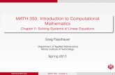 MATH 350: Introduction to Computational Mathematicsmath.iit.edu/~fass/Notes350_Ch2Print.pdfMATH 350: Introduction to Computational Mathematics Chapter II: Solving Systems of Linear