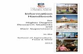 Information Handbook - School of Agriculture, Food … Information Handbook for Higher Degree Research Students in the School of Agriculture, Food and Wine and their Supervisors Welcome