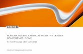 NOMURA GLOBAL CHEMICAL INDUSTRY LEADER CONFERENCE, ROME · Nomura Global Chemical Industry Leader Conference, Rome Dr. Rudolf Staudigl, CEO, March 2012, Slide 2 20% 3% 19% 33% 25%