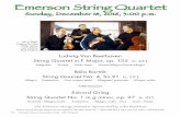 Photo by Lisa Mazzucco Ludwig Van Beethoven String … Van Beethoven String Quartet in F Major, ... Emerson String Quartet appears by arrangement with IMG Artists LLC, ... Jean Sibelius