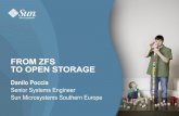 FROM ZFS TO OPEN STORAGE - Roma Tre Universityafscon09/docs/poccia.pdf · FROM ZFS TO OPEN STORAGE ... –ZFS will share/unshare, ... databases & NFS. 23 (5) 400GB 4200 RPM SATA Drives