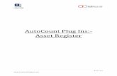 AutoCount Plug Ins:- Asset Register - J-TECH Register.pdf · J-TECH SYSTEM 3 | P a g e  1. Introduction of Asset Register AutoCount – Fixed Asset Register is a module to …