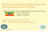 Women’s Empowerment in Agriculture and€™s Empowerment in Agriculture and ... Data • Data from a ... 2013 in Nepal) • Multivariate regression method