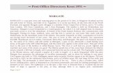 Post Office 1851 PDF format - Margate Local History Office 1851.pdf · A Post Office Directory Kent 1851 A MARGATE MARGATE is a sea-port town and watering-place in the parish of St