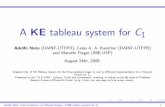 A KE tableau system for C1 - DAINFadolfo/publications/2009/Slides_CLEAIPS... · A KE tableau system for C1 Adolfo Neto (DAINF-UTFPR), Celso A. A. Kaestner (DAINF-UTFPR) ... muLisp