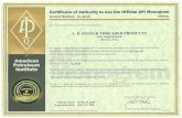 API Spec 5L Certificate of Authoritylbfoster-pilingproducts.com/certifications/API_Spec_5L.pdfswefi0Jd I-uneloned ueouewy 0B 'esueo!l OL 900t '61 was ueo!.aetuv ut01sKs luotuoîeuen