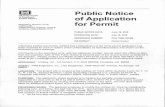 Public Notice District of Application for Permit · of Application for Permit PUBLIC NOTICE ... Please contact Jen Martin at (907) 753-2730, by ... in Special Condition 5 of DA permit