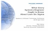 What EveryWhat Every Systems Engineer Ought to ... to Process Improvement Data-Driven (e.g., Six Sigma, Lean) Model-Driven (e.g., CMM, CMMI) • Clarify what your customer wants (Voice