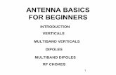 ANTENNA BASICS FOR BEGINNERS - QSL.net · 1 antenna basics for beginners verticals multiband verticals dipoles multiband dipoles rf chokes introduction