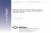 Wind Power Plant Behaviors: Analyses of Long-Term … Power Plant Behaviors: Analyses of Long-Term Wind Power Data September 2004 • NREL/TP-500-36551 Yih-Huei Wan National Renewable
