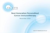 Next Generation Personalized Cancer Immunotherapyexocytetherapeutics.com/download/files/cp/ExoCyte_Overview_Nov... · Budget vs Milestones and Value Inflection 2016-17 2018 2019 •Develop,