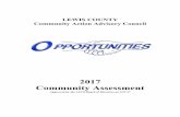 LEWIS COUNTY Community Action Advisory Council · LEWIS COUNTY Community Action Advisory Council 2017 Community Assessment Approved by the LCOI Board of Directors on 3/27/17