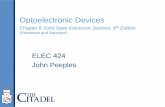Optoelectronic Devices - Citadelece.citadel.edu/peeples/ELEC 424/12th Lecture Streetman, Chapter 8... · Optoelectronic Devices Chapter 8 Solid State Electronic Devices, 6th Edition