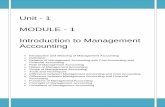 Unit - 1 MODULE - 1 Introduction to Management Accountingeacharya.inflibnet.ac.in/data-server/eacharya-documents/53e0c6cbe... · Unit - 1 . MODULE - 1 . Introduction to Management