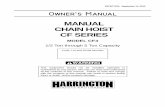 MANUAL CHAIN HOIST CF SERIES - Ergonomic Partners · MANUAL CHAIN HOIST CF SERIES MODEL CF4 1/2 Ton through 5 Ton ... hoist read the contents of this manual and applicable portions