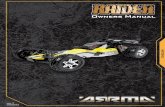 Raider Manual English 18102011 - ARRMA RC EN.pdf · Faulty batteries can cause loss of control, short circuits and ﬁ re. Contents Warnings - PLEASE READ BEFORE USE ... DRIVING FUNDAMENTALS