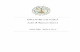 Office of the City Auditor Audit of Museum Stores - .Office of the City Auditor Audit of Museum